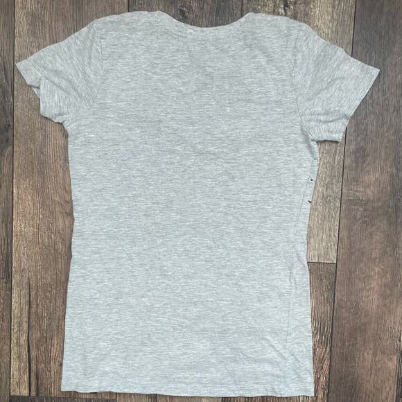 Hurley Gray V Neck T Shirt Extra Large XL Short Sleeve Graphic Print Top - Picture 3 of 4